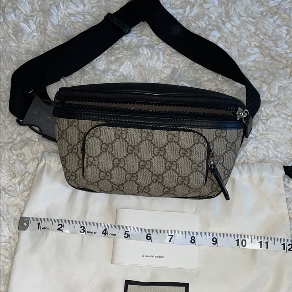 Gucci Beige and Black Monogram Crossbody Bag